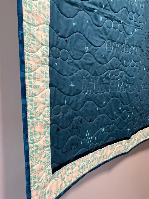 “Birthday” Baby Growth Quilt Blue
