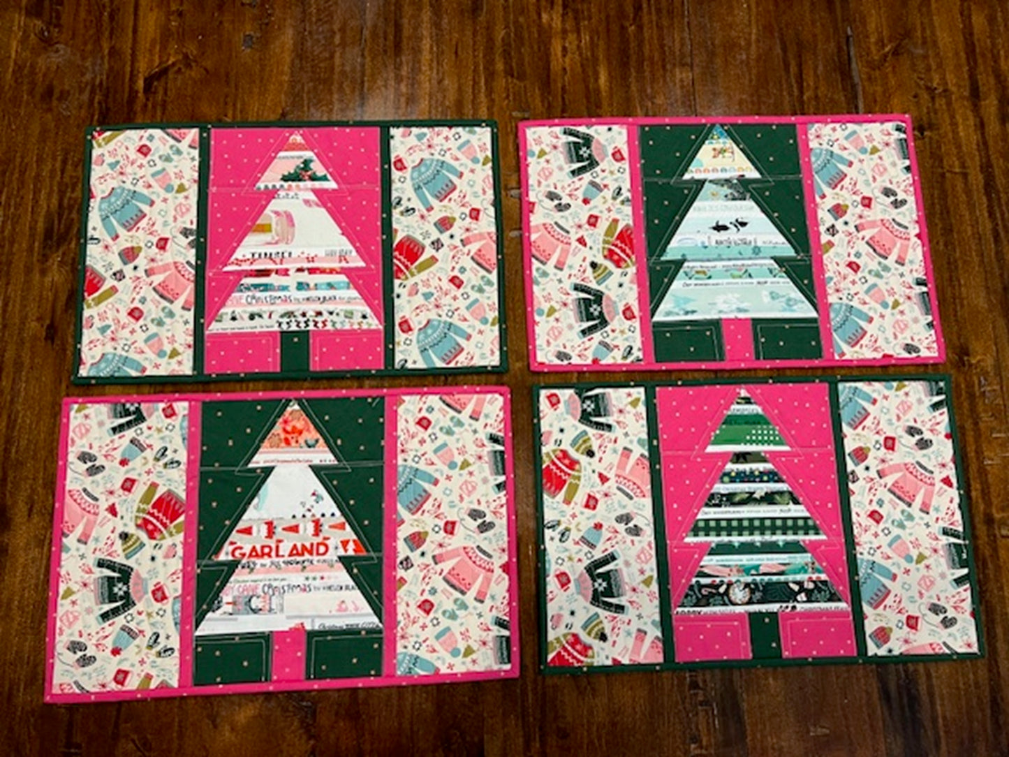 Quilted Placemats Bundle - Leftover Placemats and Selvage Christmas Tree Block Placemats