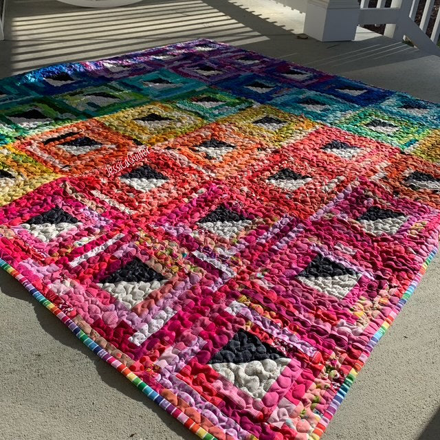 String Log Cabin Quilt - Quick Tutorial