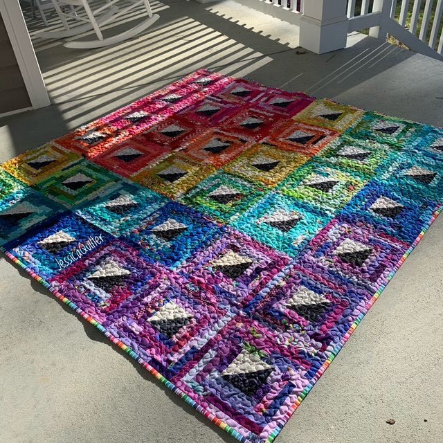 String Log Cabin Quilt - Quick Tutorial