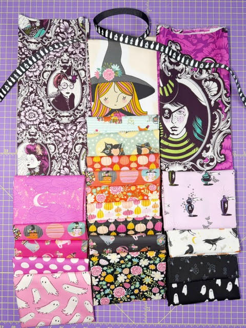 Summerween / Halloween Fabric Bundles – Precut Fat Quarters, Yardage, Panel, Charm Pack and Patchwork Ghost Canvas Tote