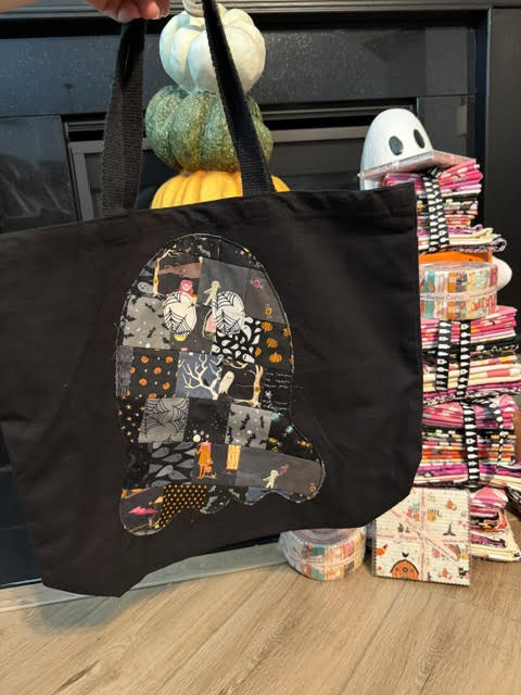 Summerween / Halloween Fabric Bundles – Precut Fat Quarters, Yardage, Panel, Charm Pack and Patchwork Ghost Canvas Tote