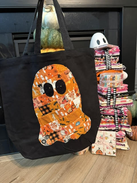 Summerween / Halloween Fabric Bundles – Precut Fat Quarters, Yardage, Panel, Jelly Roll and Patchwork Ghost Canvas Tote