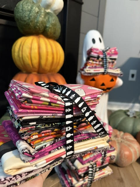 Summerween / Halloween Fabric Bundles – Precut Fat Quarters, Yardage, Panel, Charm Pack and Patchwork Ghost Canvas Tote