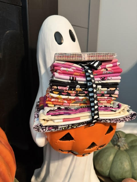 Summerween / Halloween Fabric Bundles – Precut Fat Quarters, Yardage, Panel, Charm Pack and Patchwork Ghost Canvas Tote