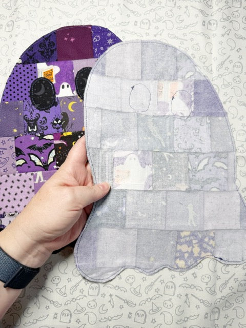 Patchwork Applique - Ghosties - Raw Edge Applique Purple Ghosts