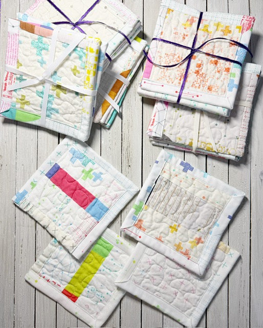 Scrappy Low Volume Quilted Coasters