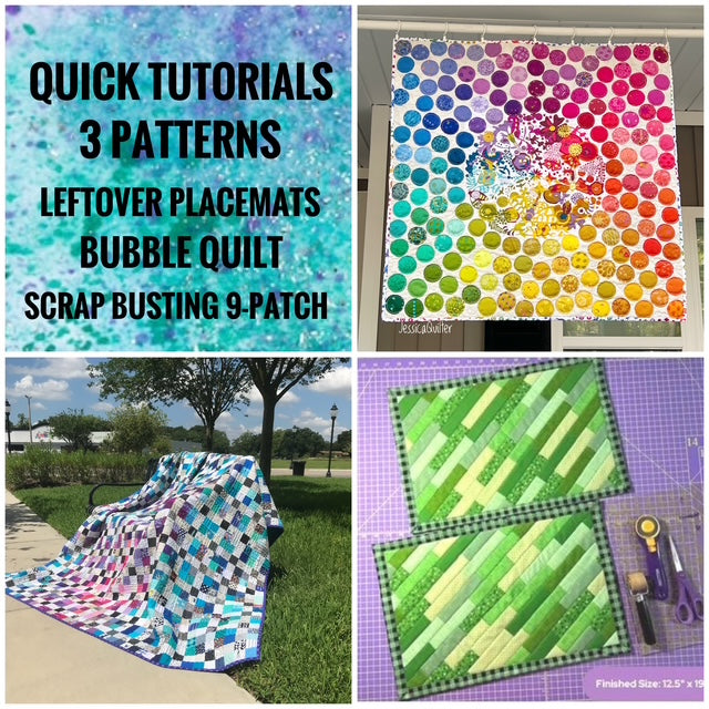 Quick Tutorial / 3 Patterns – Leftover Placemats, Bubble Quilt, and Scrap Busting 9-Patch