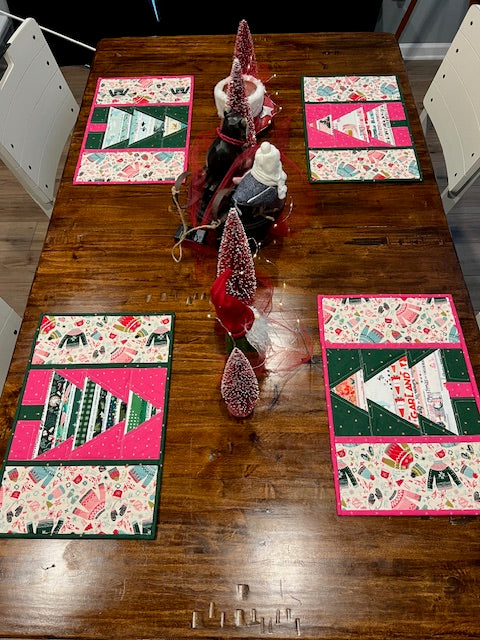 Quilted Placemats Bundle - Leftover Placemats and Selvage Christmas Tree Block Placemats