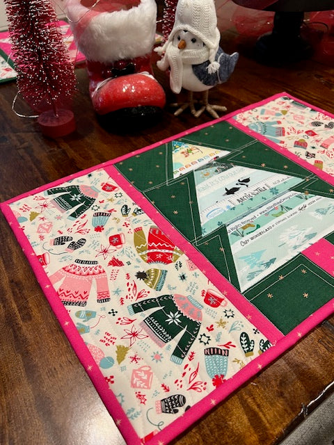 Quilted Placemats Bundle - Leftover Placemats and Selvage Christmas Tree Block Placemats