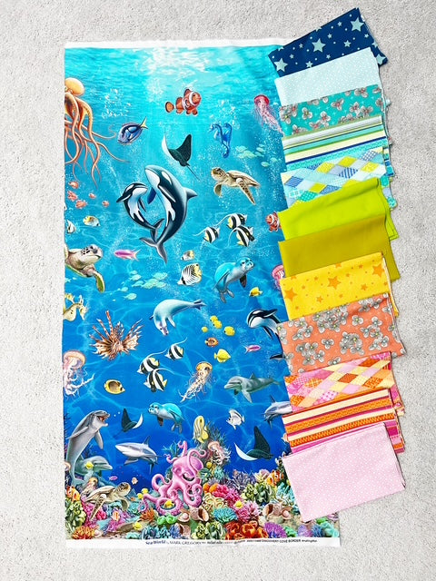 Summer 1/2 Yard Bundle and Sea Fabric Panel