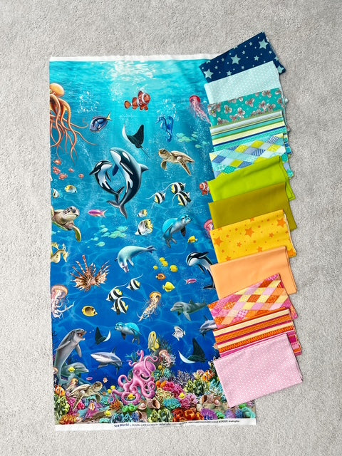 Summer 1/2 Yard Bundle and Sea Fabric Panel