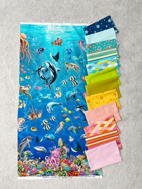 Summer 1/2 Yard Bundle and Sea Fabric Panel