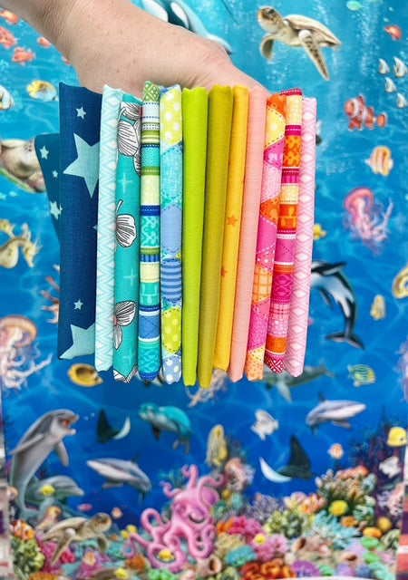 Summer 1/2 Yard Bundle and Sea Fabric Panel