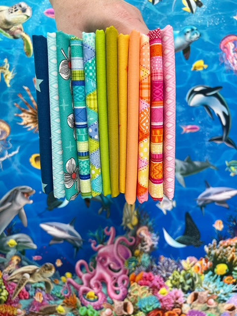 Summer 1/2 Yard Bundle and Sea Fabric Panel