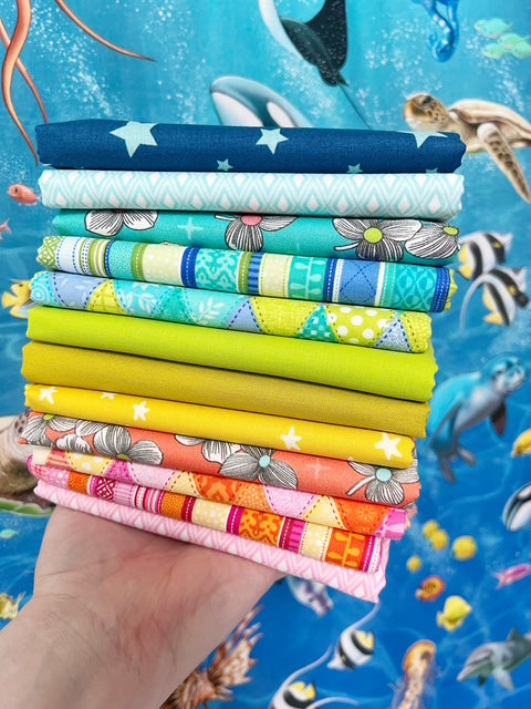Summer Short Stack Bundle and Sea Fabric Panel