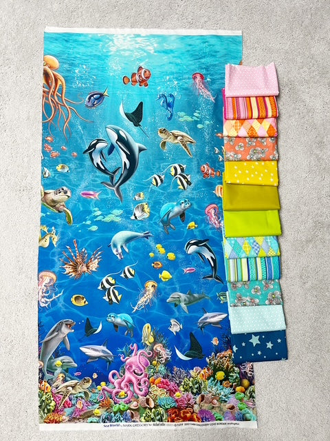 Summer Short Stack Bundle and Sea Fabric Panel