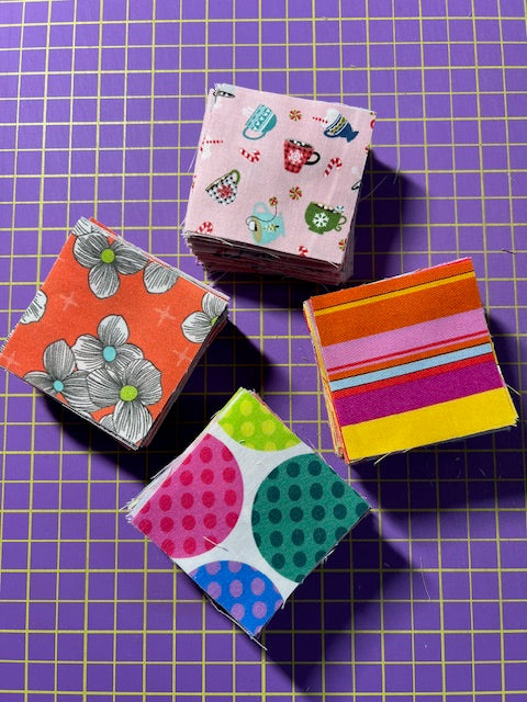 JQ Packs Large Quantity 2.5" Squares Pinks and Dots Precut Fabrics