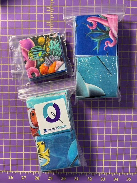 JQ Packs Single Fabric 2.5" Squares Sea World Panel Precut Fabric