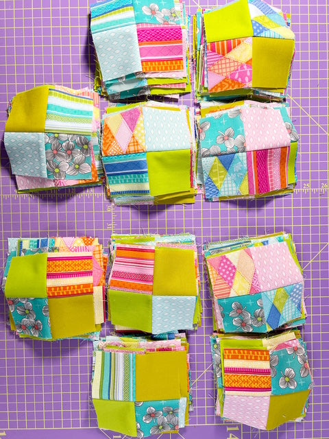 4-Patch Scrappy Blocks Pieced - 4.5" Unfinished Size