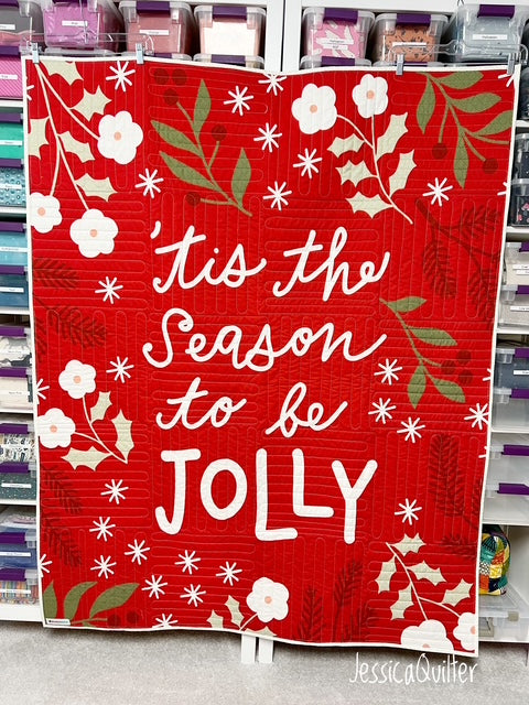 Fabric Talk Christmas Quilt - FINISHED QUILT - 52" x 66"