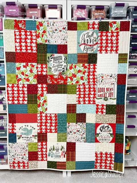 Fabric Talk Christmas Quilt - FINISHED QUILT - 52" x 66"
