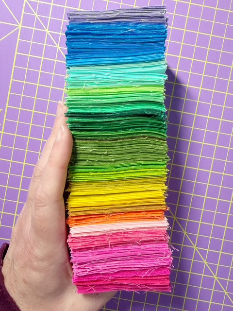 JQ Pack Rainbow Solids – Extra Squares – (450+) 2.5” Squares