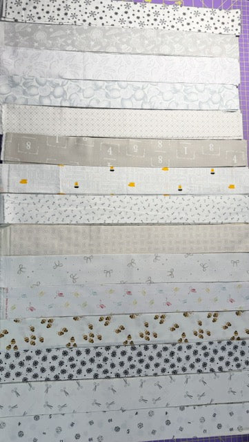 Low Volume Fabric Jelly Roll, 44 Precut 2.5" WOF Quilting Strips, Scrappy Patchwork Fabric Bundle, Neutral Quilt Strips