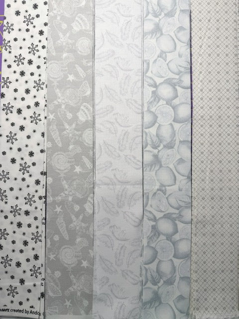 Low Volume Fabric Jelly Roll, 44 Precut 2.5" WOF Quilting Strips, Scrappy Patchwork Fabric Bundle, Neutral Quilt Strips