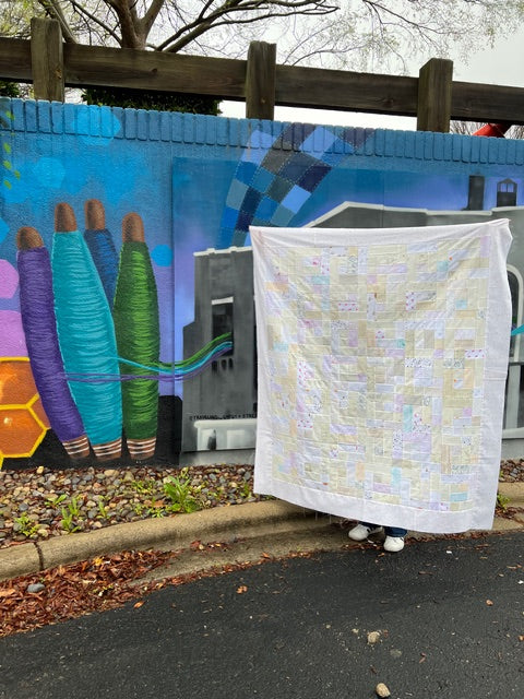 The Travel Quilt – FINISHED QUILT – Low Volume – 56”x64”