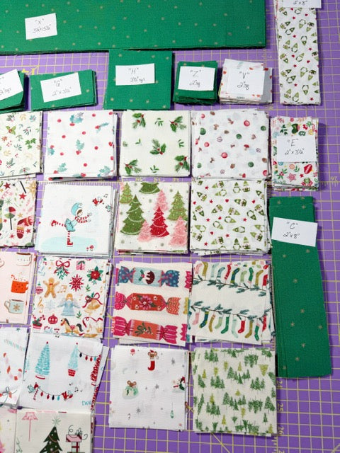 Christmas Patchwork Mugs Quilt Kit – Precut & Labeled Fabric – Pattern Sold Separately