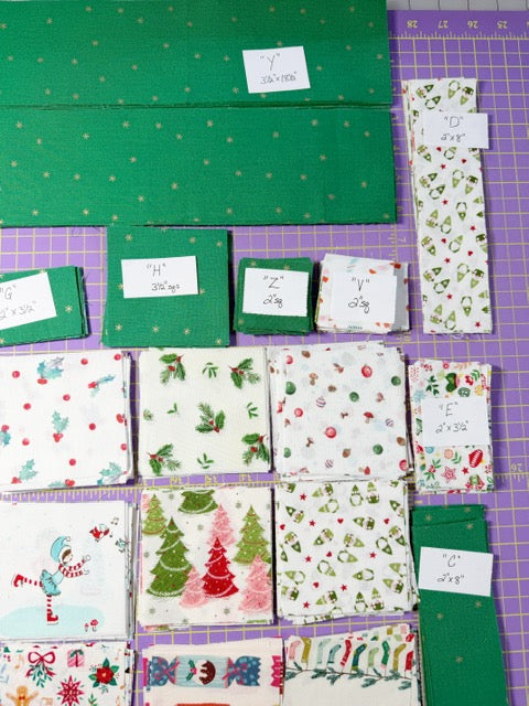 Christmas Patchwork Mugs Quilt Kit – Precut & Labeled Fabric – Pattern Sold Separately