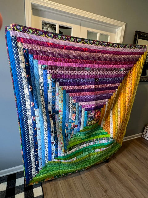 Norah Quilt - FINISHED QUILT - Hand Quilted - 65.5" Square -