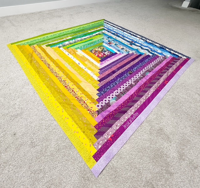 Norah Quilt - FINISHED QUILT - Hand Quilted - 65.5" Square -