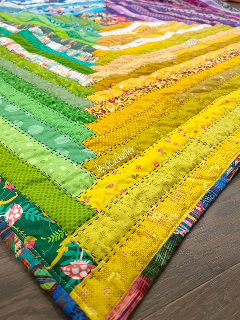 Norah Quilt - FINISHED QUILT - Hand Quilted - 65.5" Square -