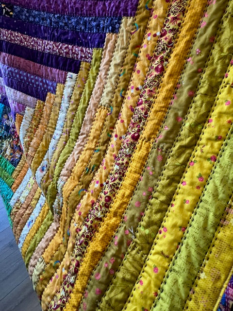 Norah Quilt - FINISHED QUILT - Hand Quilted - 65.5" Square -