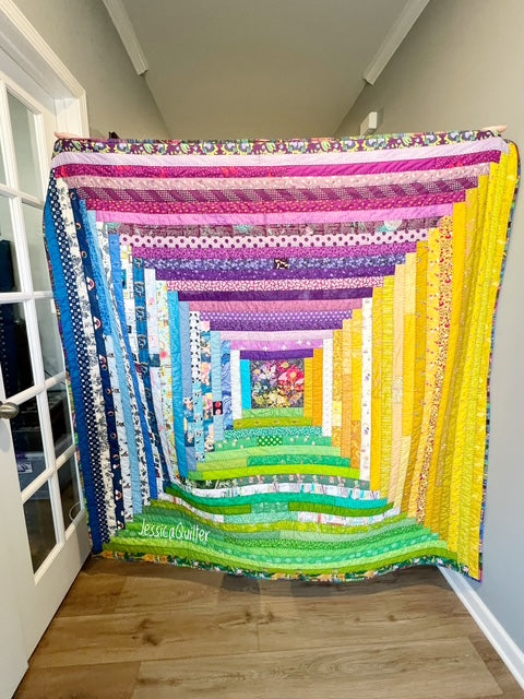 Norah Quilt - FINISHED QUILT - Hand Quilted - 65.5" Square -