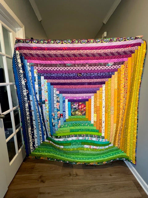 Norah Quilt - FINISHED QUILT - Hand Quilted - 65.5" Square -