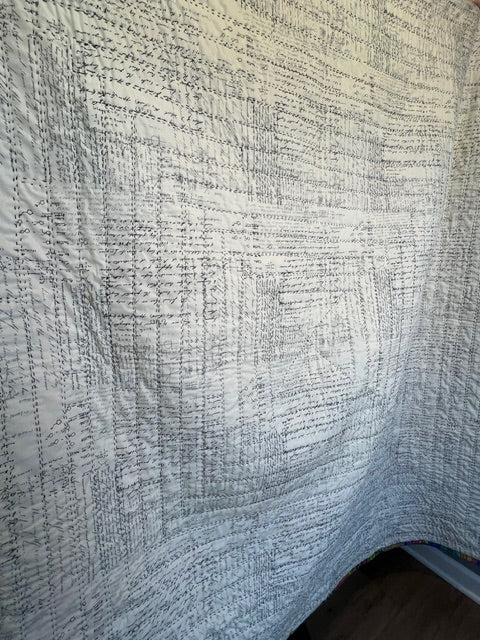 Norah Quilt - FINISHED QUILT - Hand Quilted - 65.5" Square -