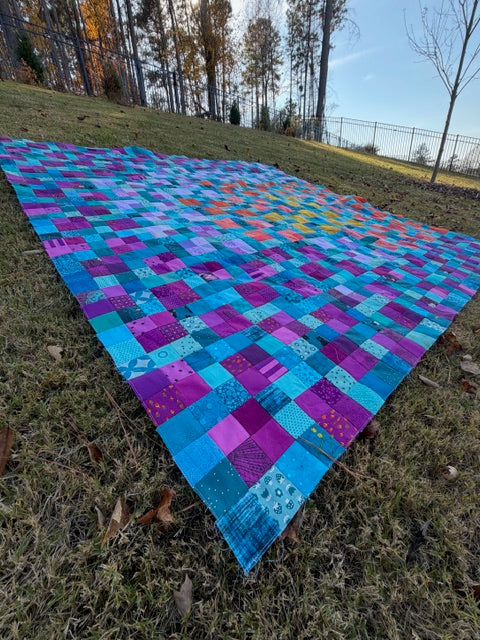 Patchwork Corners – UNFINISHED QUILT TOP – 86” Square