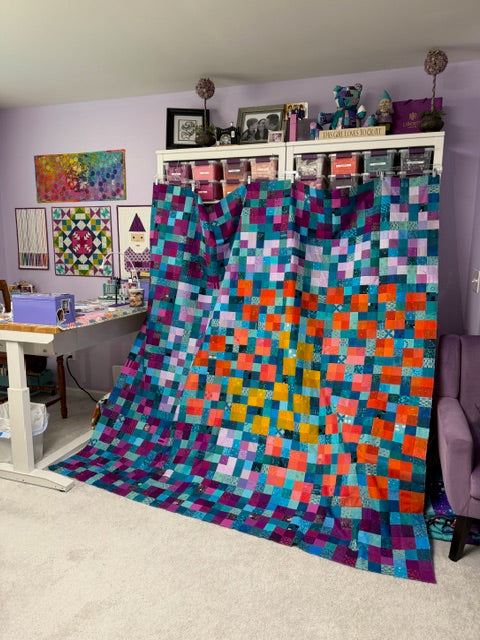 Patchwork Corners – UNFINISHED QUILT TOP – 86” Square