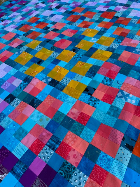 Patchwork Corners – UNFINISHED QUILT TOP – 86” Square