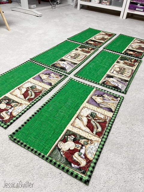 Christmas Quilted Placemats – Set of 6 – 14” x 21”