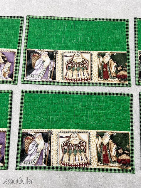 Christmas Quilted Placemats – Set of 6 – 14” x 21”