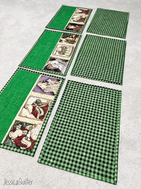 Christmas Quilted Placemats – Set of 6 – 14” x 21”