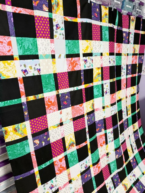 Handmade Plaidish Quilt Top – 64” x 82” – Unfinished Patchwork Quilt Top Ready to Quilt