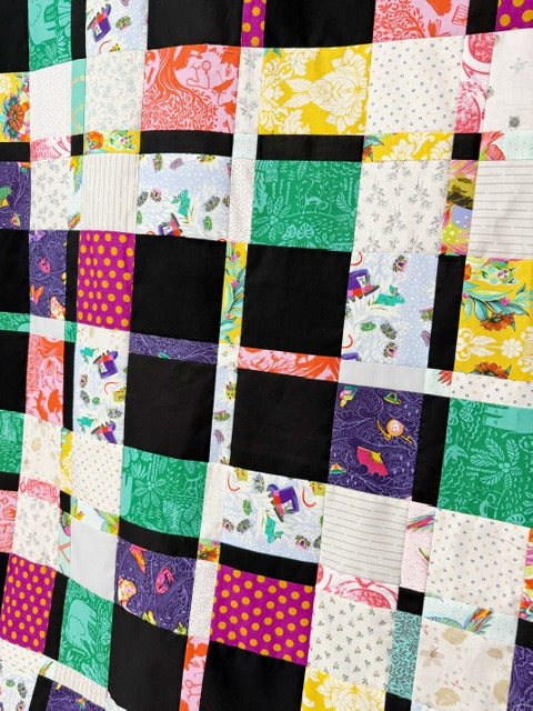 Handmade Plaidish Quilt Top – 64” x 82” – Unfinished Patchwork Quilt Top Ready to Quilt