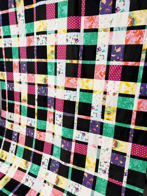 Handmade Plaidish Quilt Top – 64” x 82” – Unfinished Patchwork Quilt Top Ready to Quilt