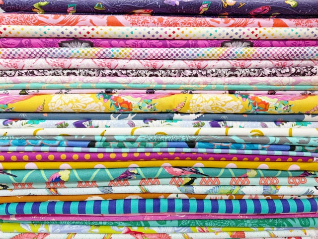 Fabric Bundle Rainbow Prints – (24) Fat Eighths (10.5”x18”), and 8” & 16” x WOF