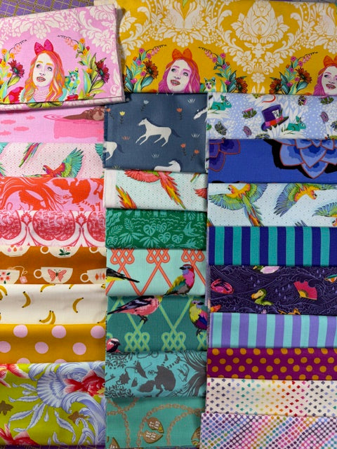 Fabric Bundle Rainbow Prints – (24) Fat Eighths (10.5”x18”), and 8” & 16” x WOF